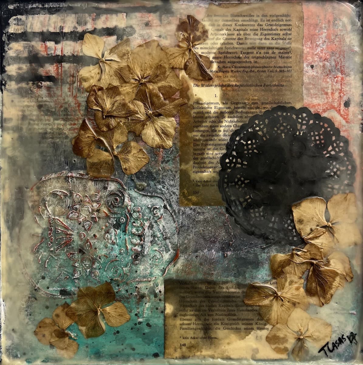 Awake by Tere Casas, mixed media on canvas painting at El Dorado Gallery