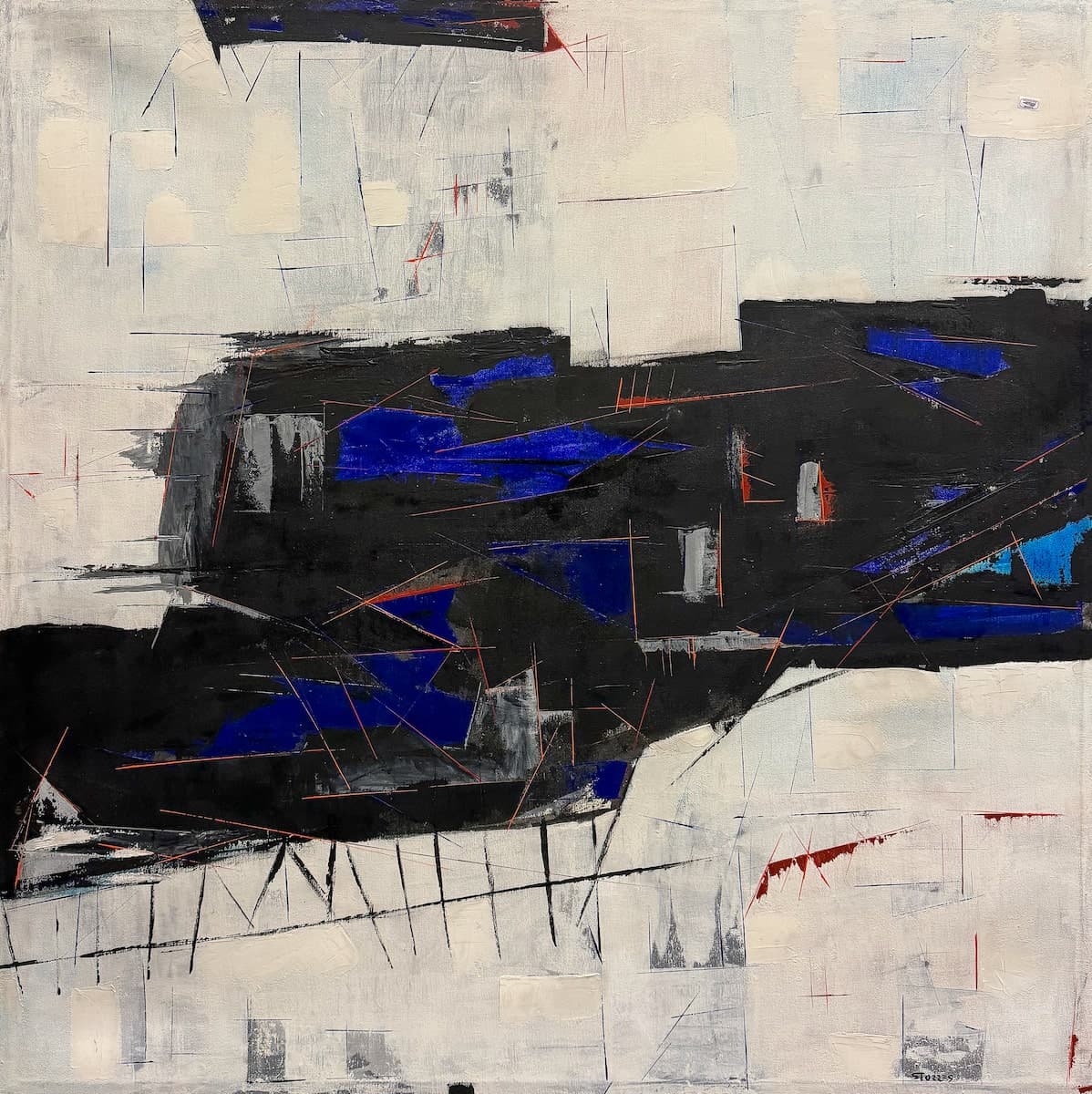 Azul by Salvador Torres, acrylic on canvas painting at El Dorado Gallery
