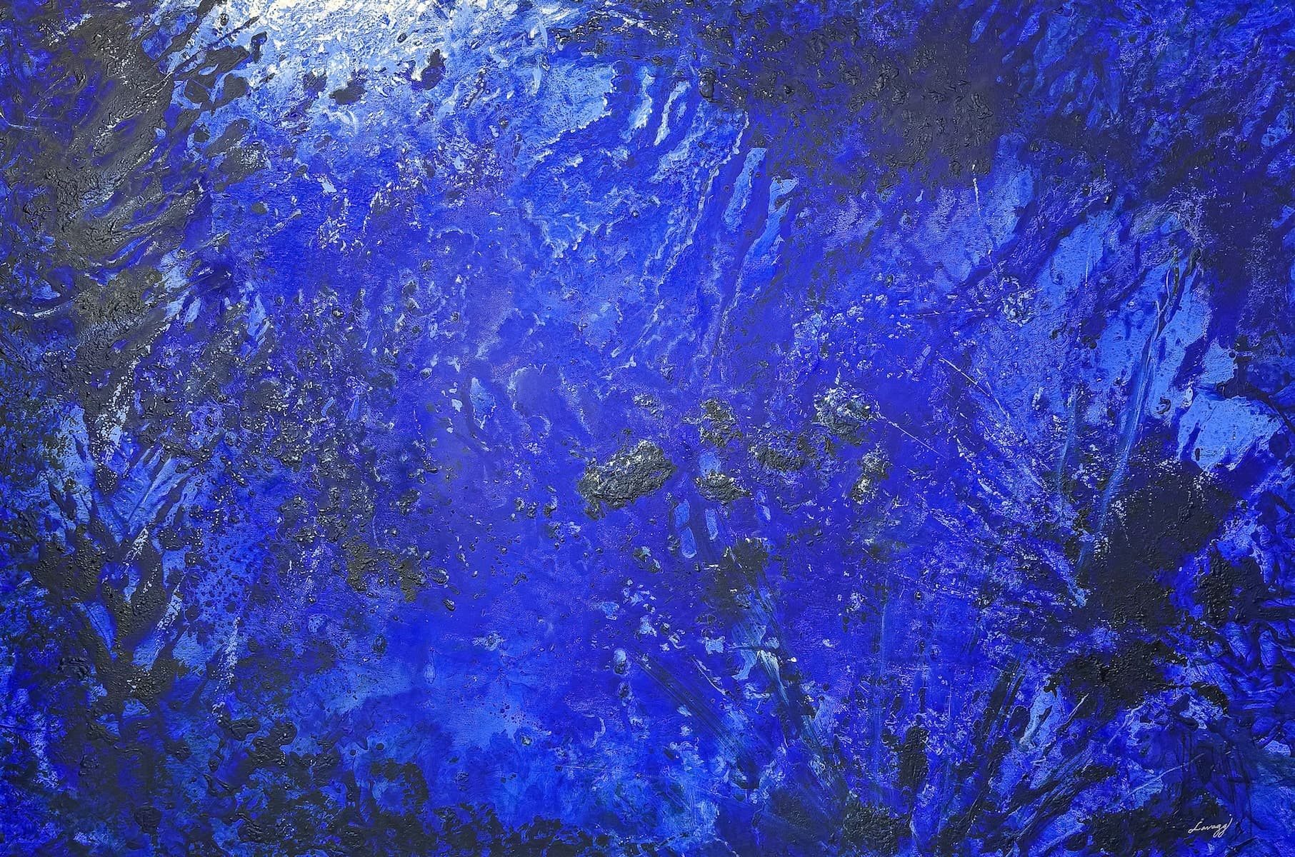 Blue on Blue by Steven Lavaggi, acrylic on canvas painting at El Dorado Gallery