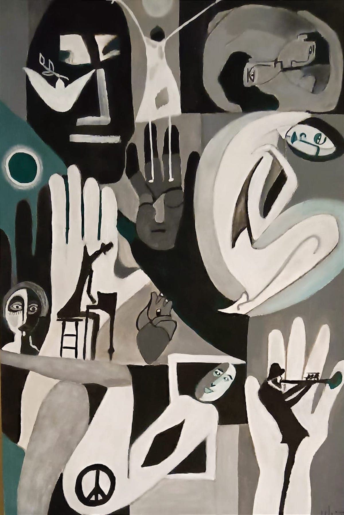 Enigma by Alejandro Uriegas, acrylic on Fabriano paper at El Dorado Gallery