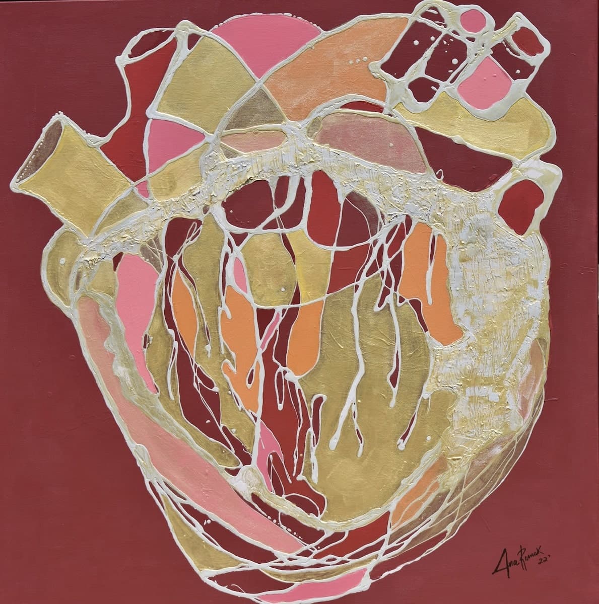 Heart by Ana Remok, acrylic on canvas abstract painting at El Dorado Gallery