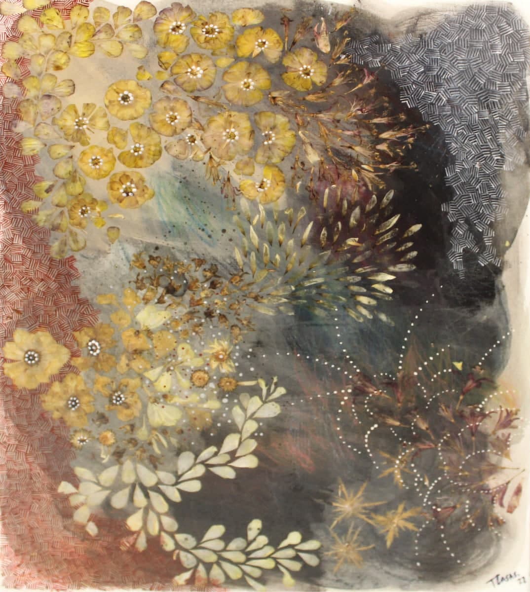 Let Your New Self Breathe by Tere Casas, mixed media on canvas painting at El Dorado Gallery