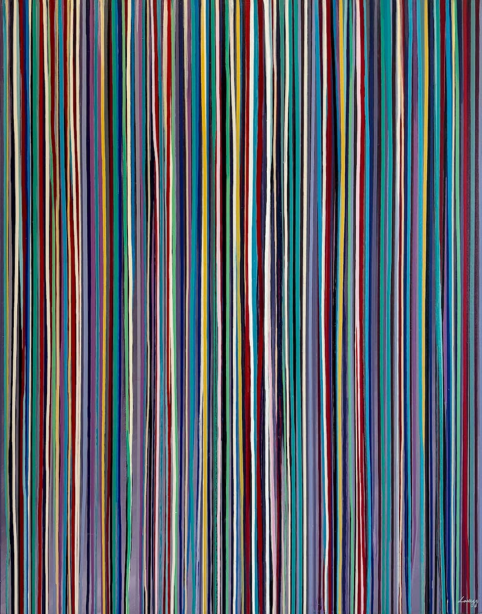 Striations by Steven Lavaggi, acrylic on canvas painting at El Dorado Gallery