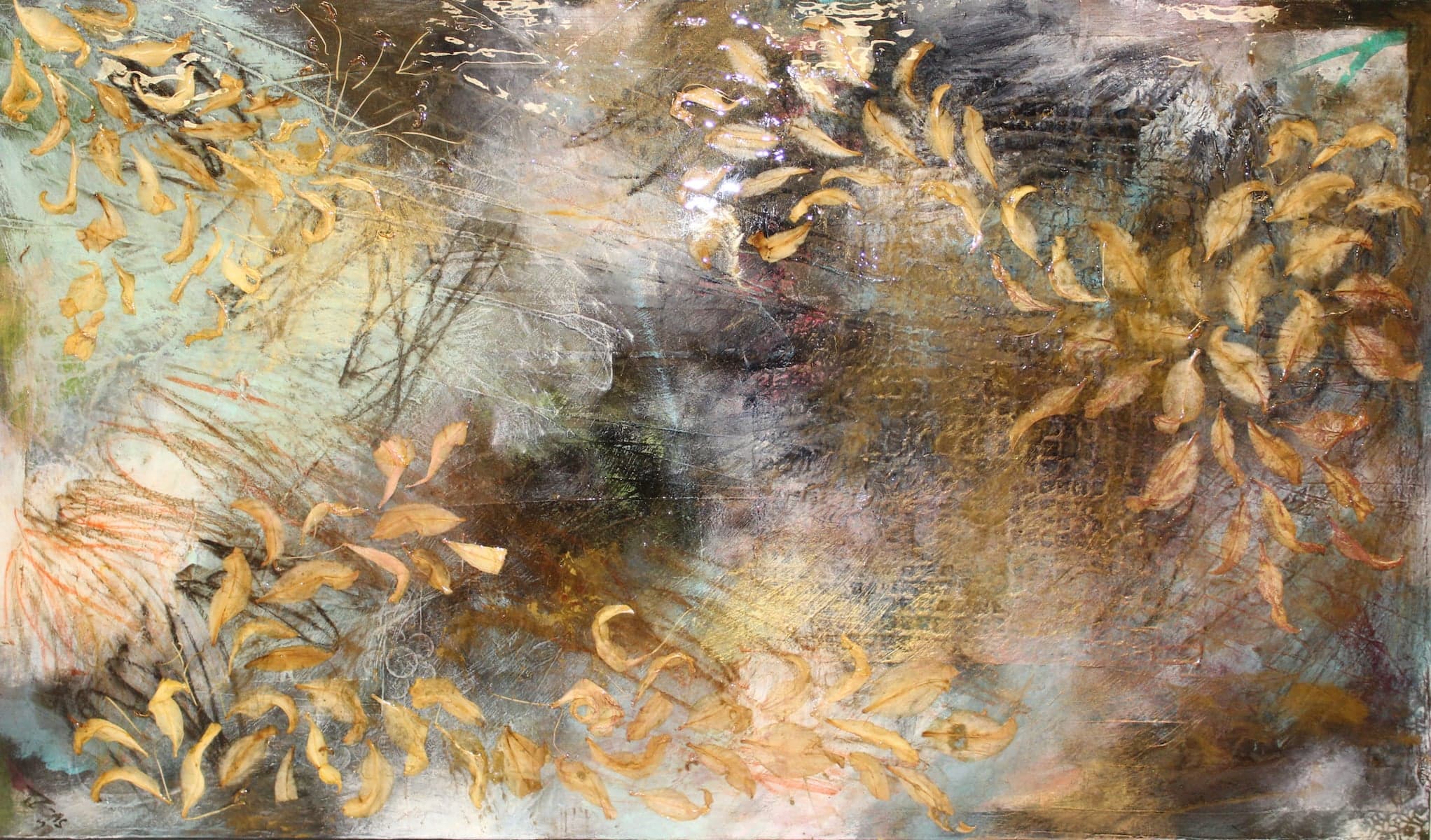 Truths Change With Time by Tere Casas, mixed media on canvas painting at El Dorado Gallery