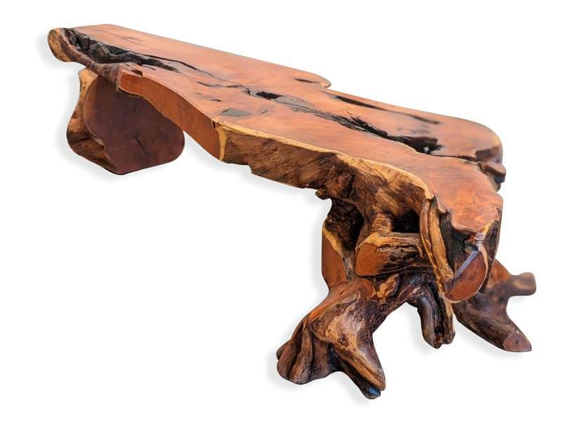 Hand-crafted solid mesquite wood bench