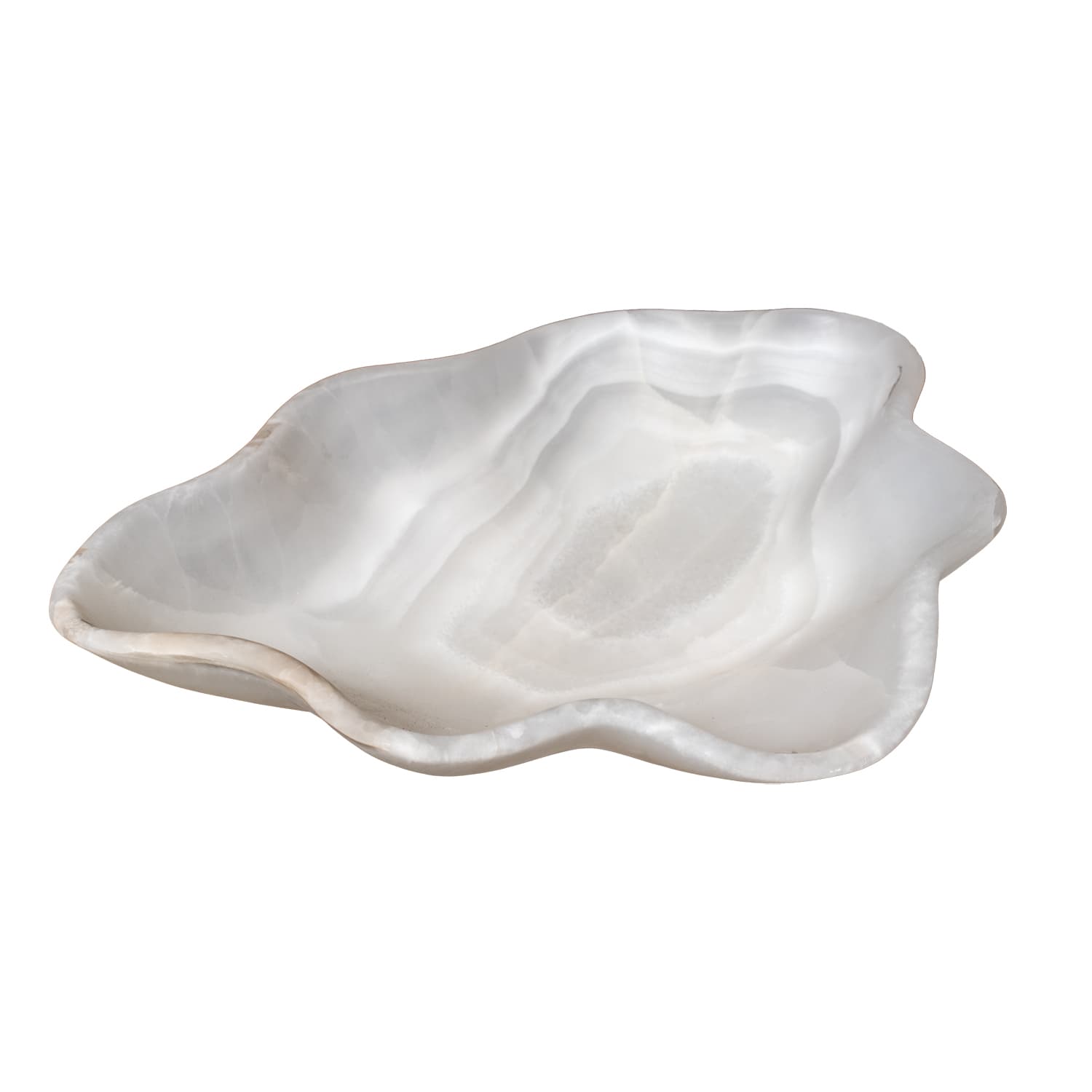 White onyx bowl with sculpted edges