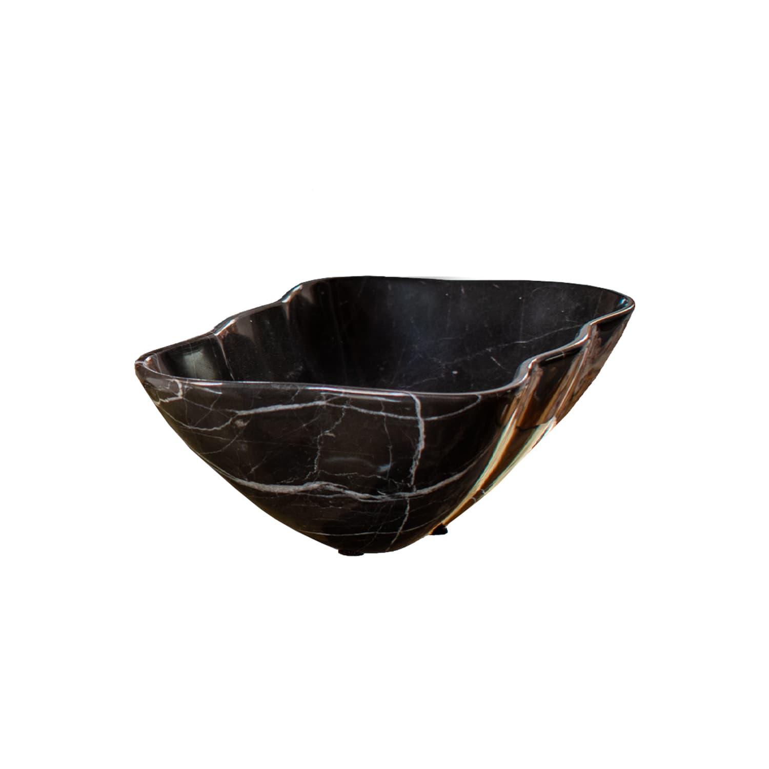 Black onyx bowl with natural veining