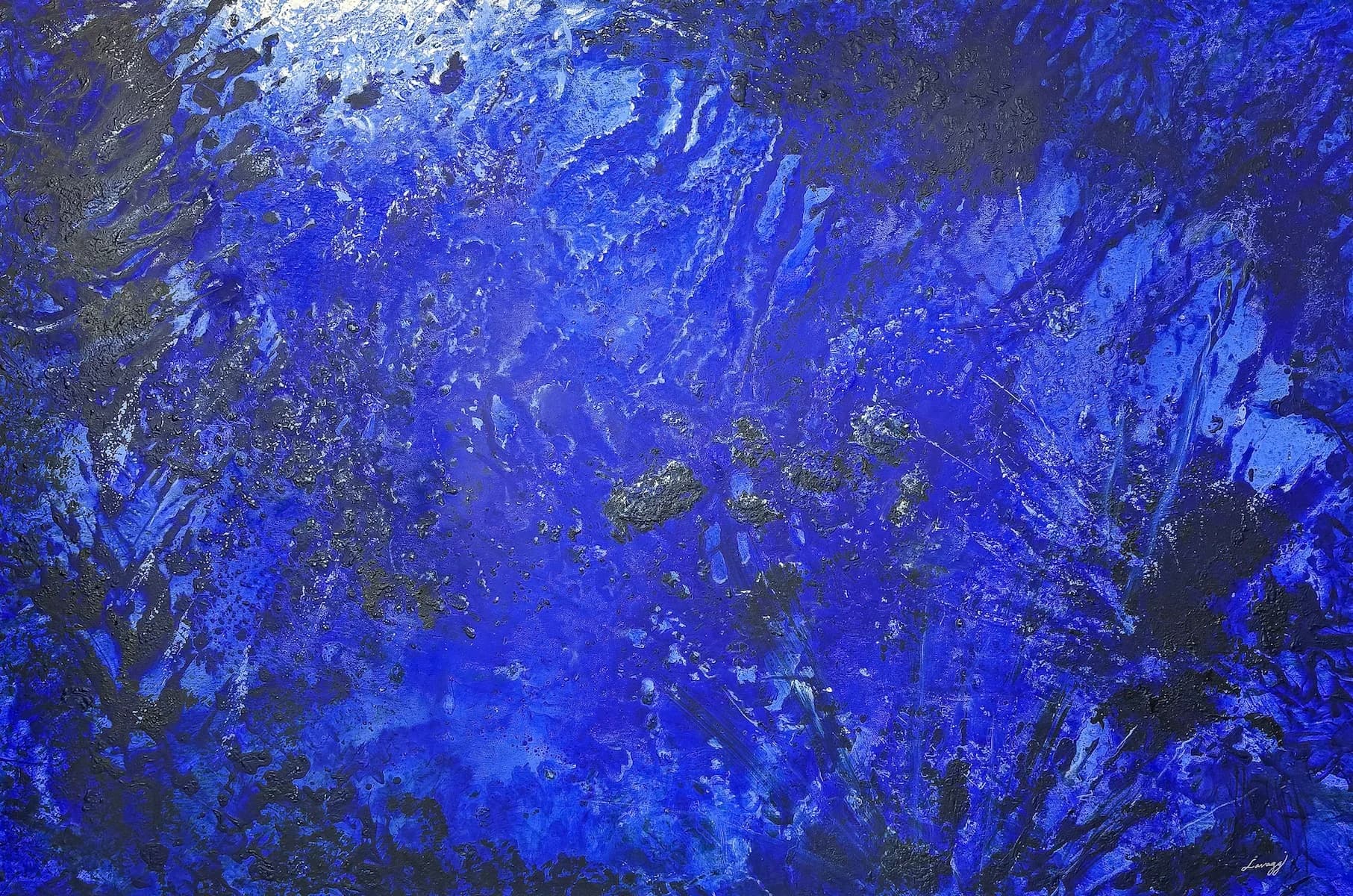 Blue on Blue by Steven Lavaggi, acrylic on canvas painting at El Dorado Gallery