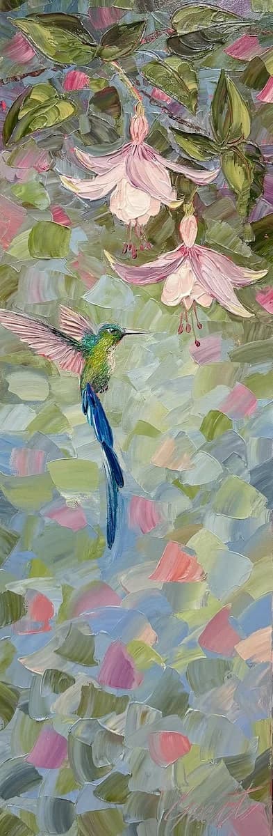 Doting by Cecilia Goett, acrylic on canvas at El Dorado Gallery