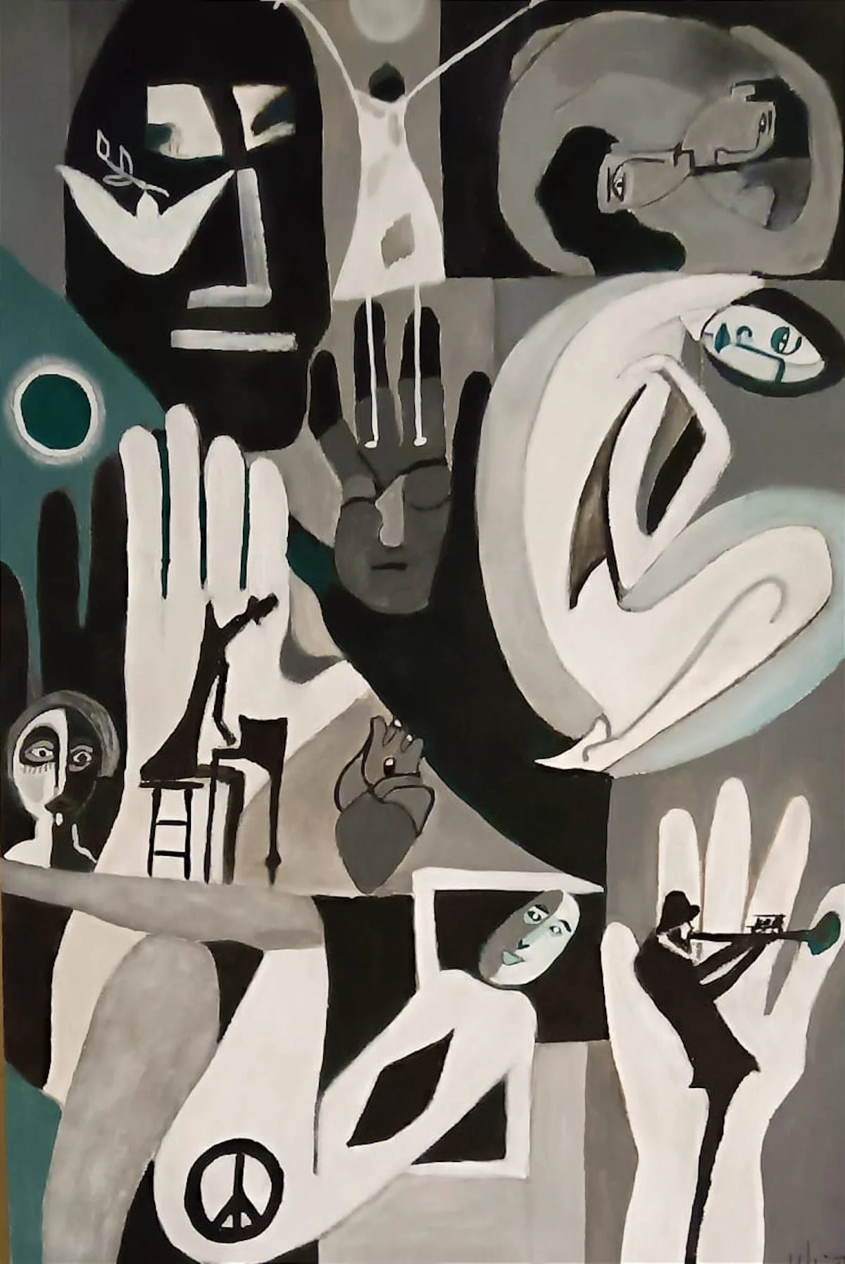 Enigma by Alejandro Uriegas, acrylic on Fabriano paper at El Dorado Gallery