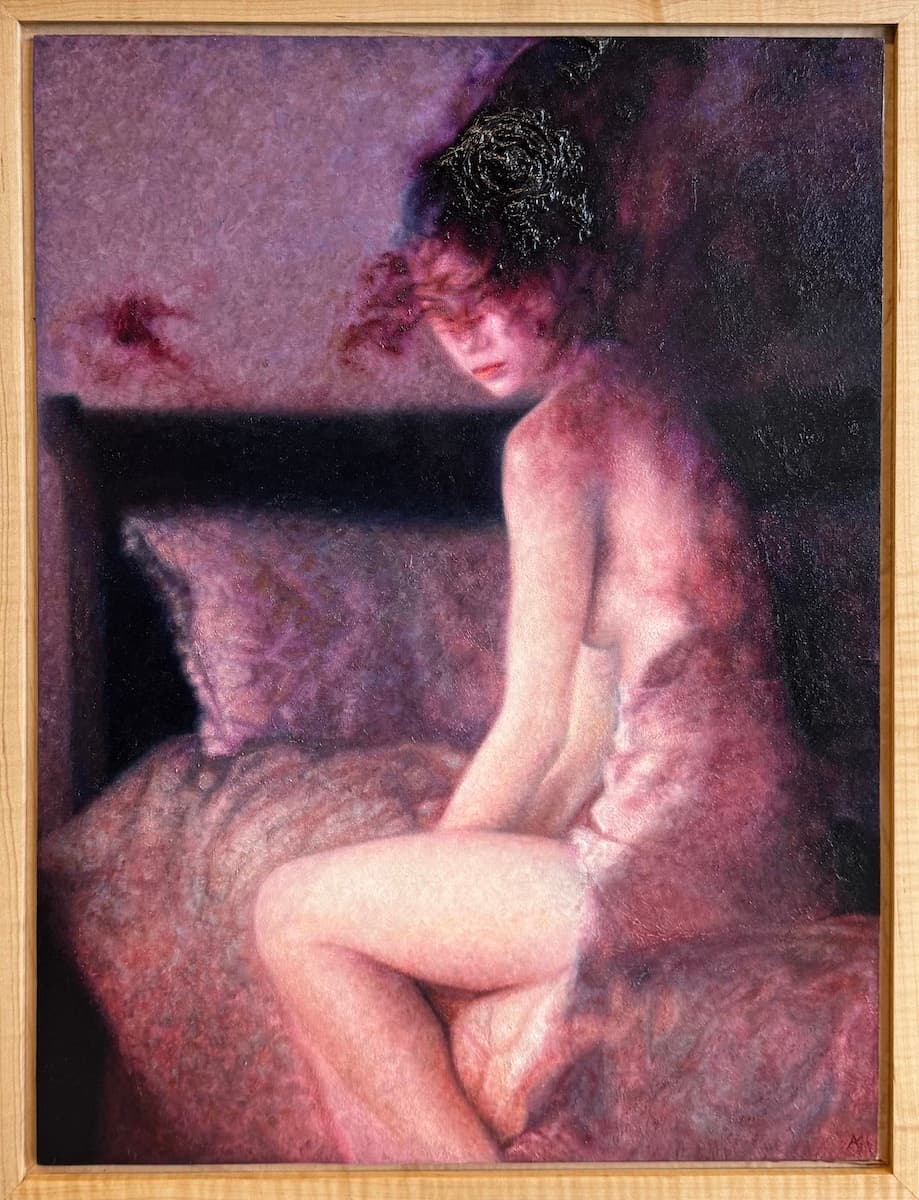 Fickle Heart by Ashlee Marie Hampton, oil on paper at El Dorado Gallery