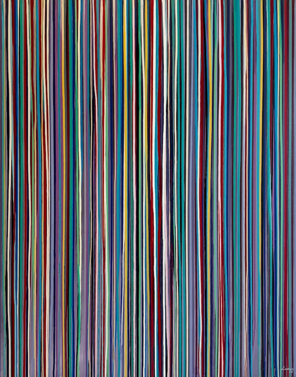 Striations by Steven Lavaggi, acrylic on canvas painting at El Dorado Gallery