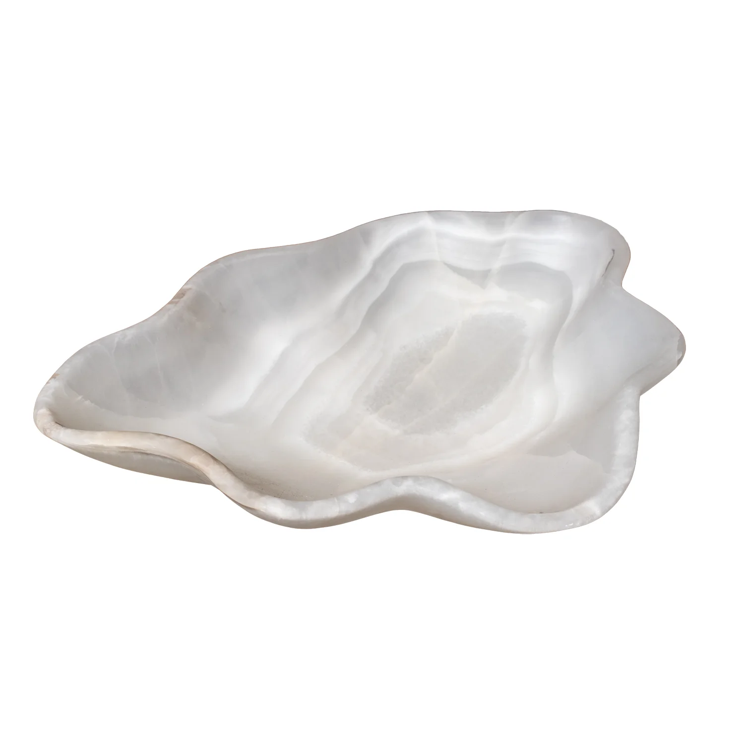 White onyx bowl with sculpted edges
